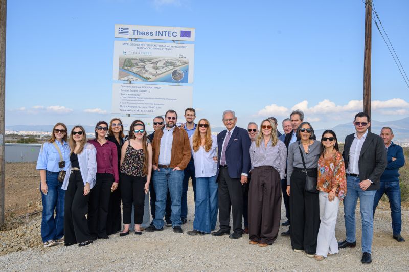 Charles Hoskinson, Tamara Haasen and the Input Output team together with the leadership of Thess INTEC during their visit to the Thessaloniki Innovation & Technology Center